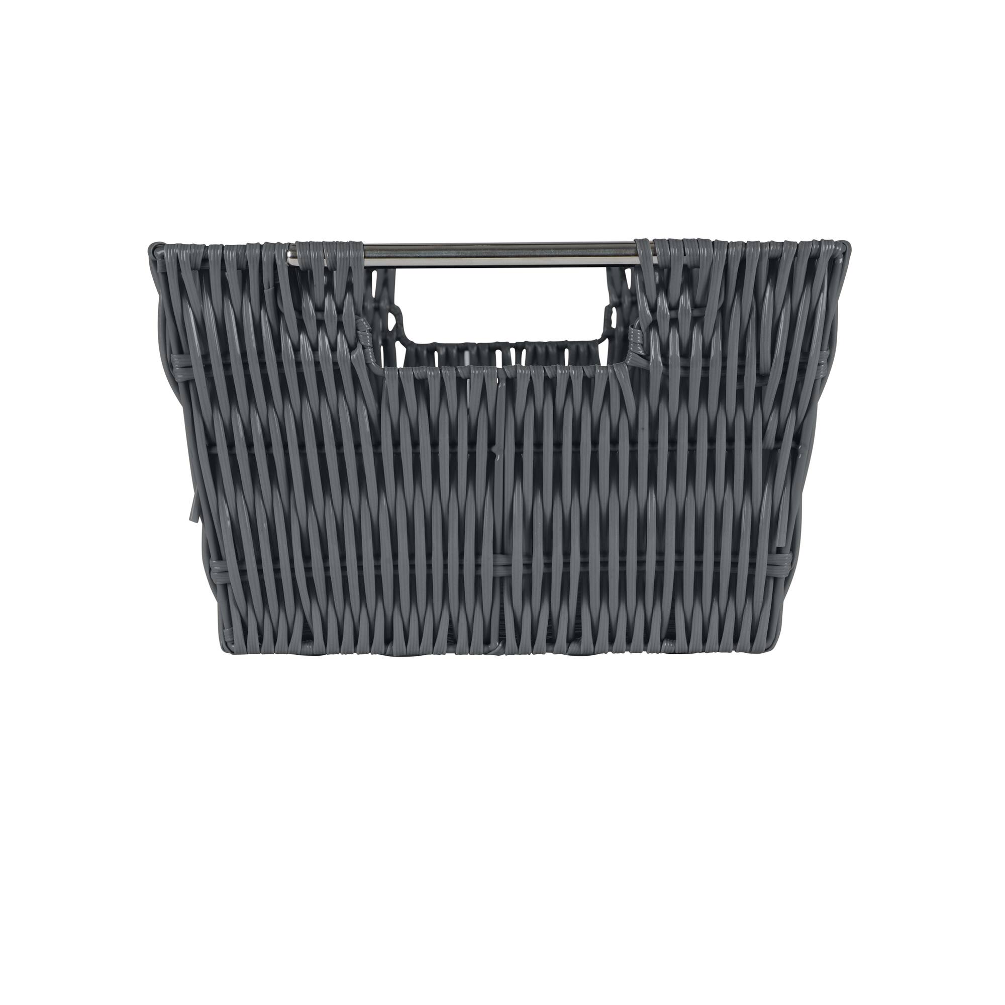 Simplify Charcoal Rattan Tote Basket Set, 3ct.